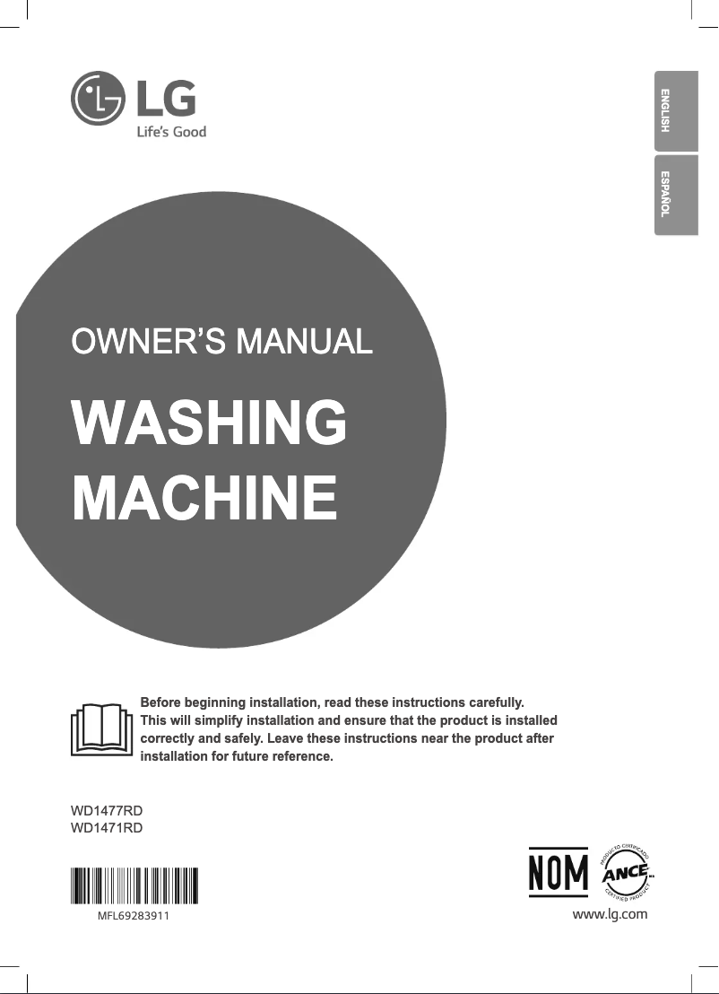 Image de la première page du manuel de l'appareil WD1471RD