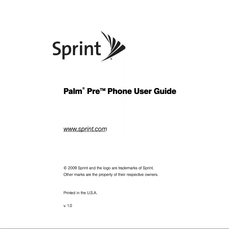 Page 1 de la notice Manuel utilisateur Palm Pre