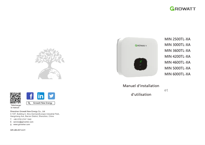 Image de la première page du manuel de l'appareil MIN 2500-6000TL-X