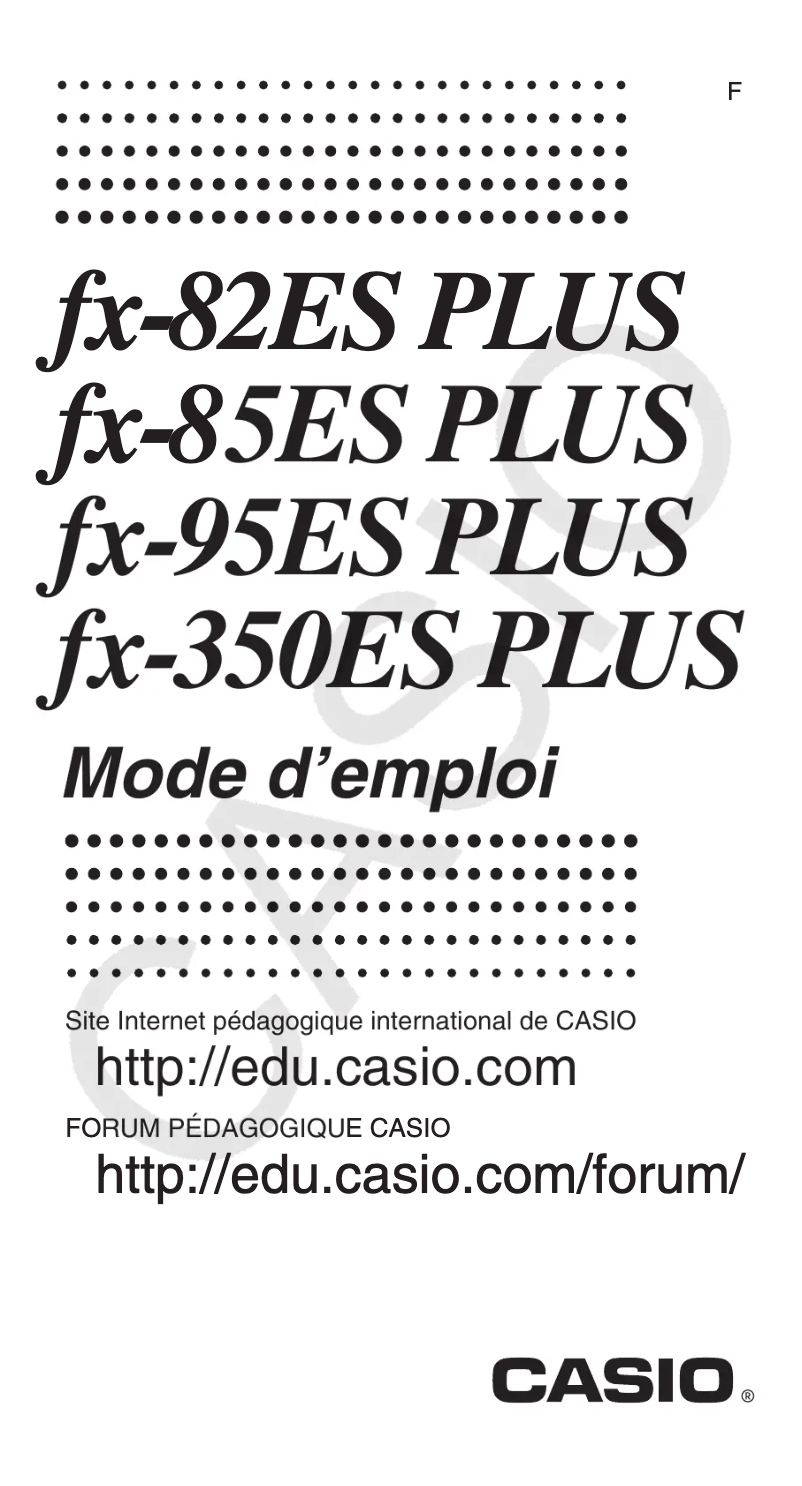 Page 1 de la notice Manuel utilisateur Casio Fx-350ES Plus