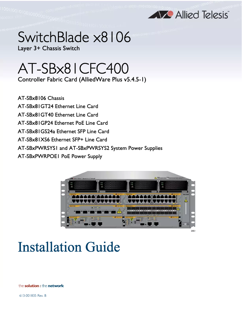 Page n°1 - Manuel utilisateur Allied Telesis AT-SBx81GS24a