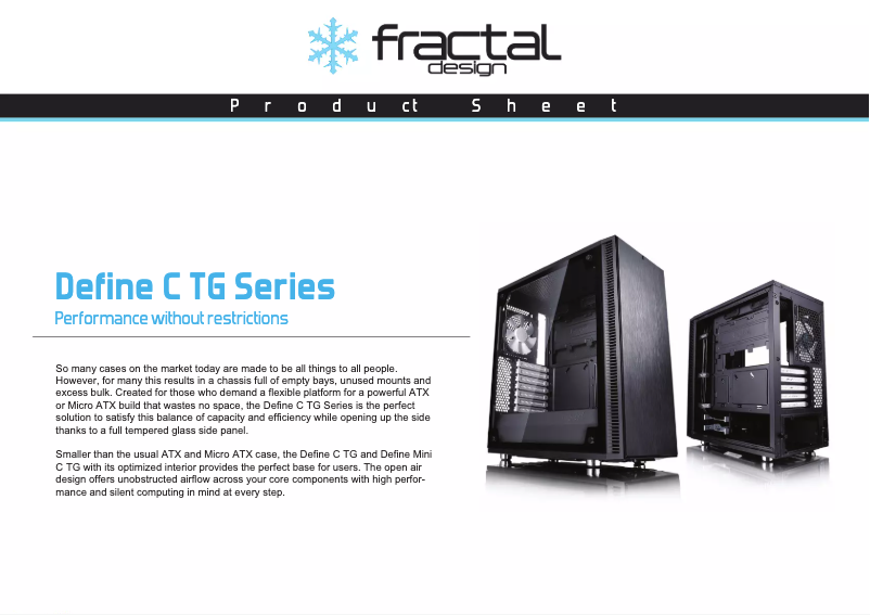 Page n°1 - Fiche technique Fractal Design Define C