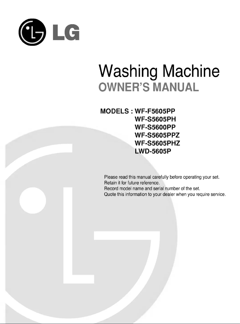 Page n°1 - Manuel utilisateur LG WF-F5605PP
