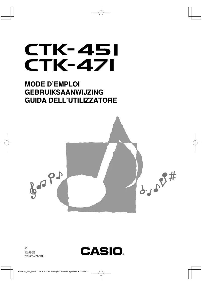 Image de la première page du manuel de l'appareil CTK-451