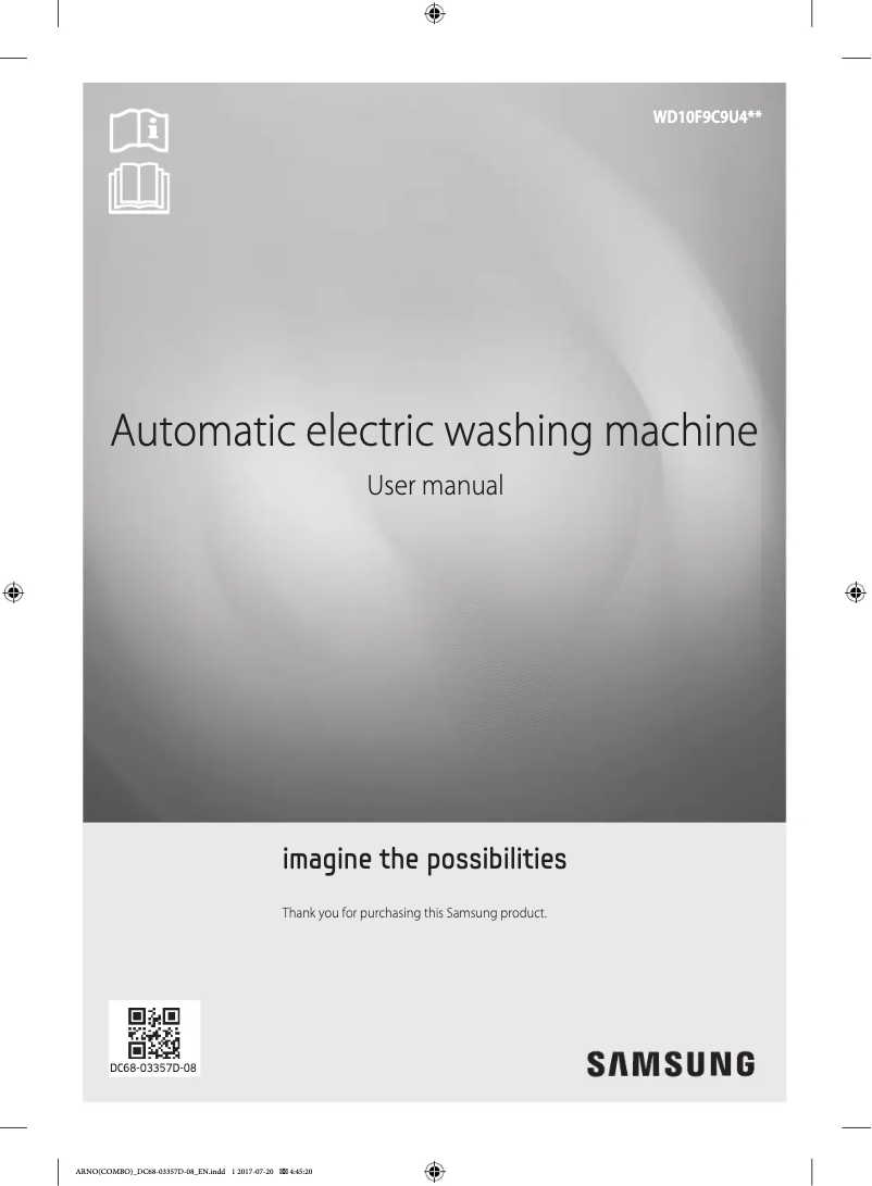 Page 1 de la notice Manuel utilisateur Samsung WD10F9C9U4WH