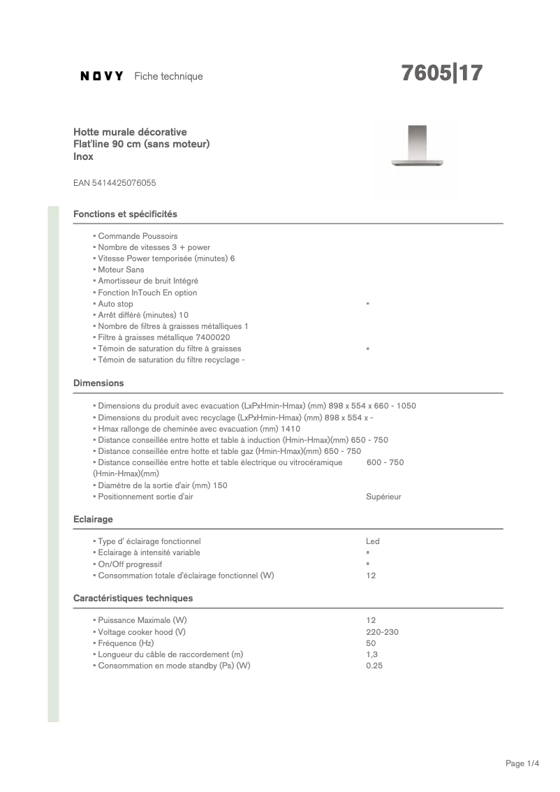 Image de la première page du manuel de l'appareil Flat'line 7605