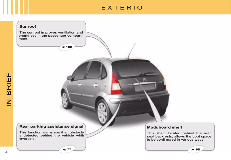 Page 1 of the manual User Manual Citroën C3 Dag (2007)