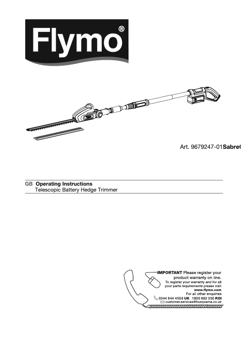 Página 1 del manual Manual de usuario Flymo SabreCut XT 20V Li