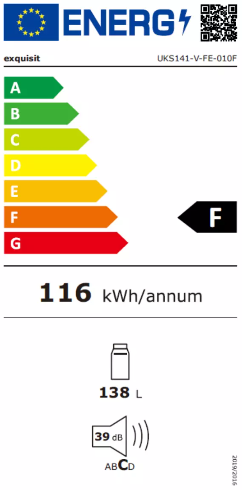 Page 1 de la notice Manuel utilisateur Exquisit UKS141-V-FE-010F