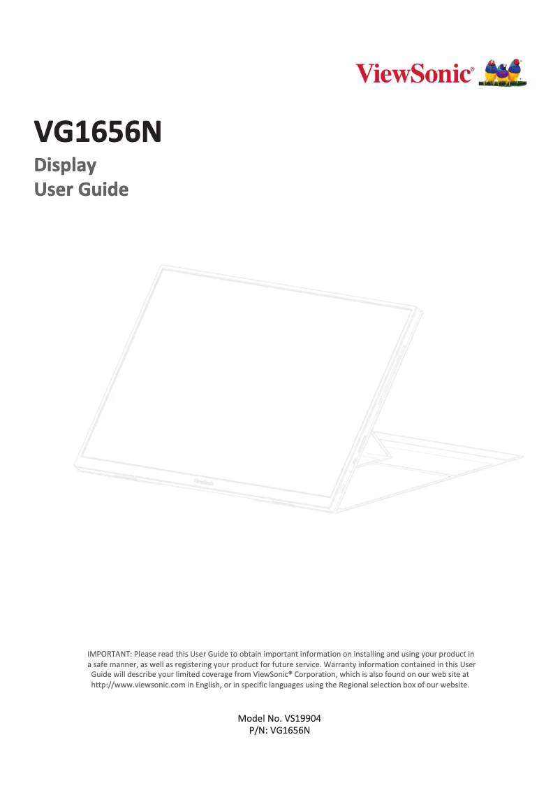 Página 1 del manual Manual de usuario Viewsonic VG1656N
