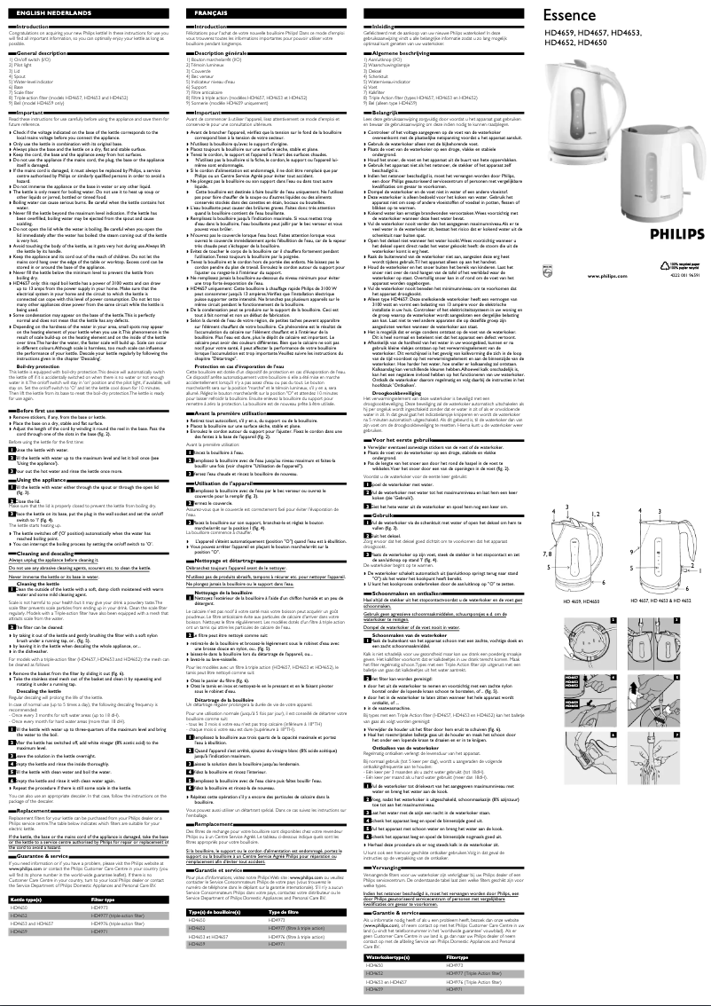 Page 1 de la notice Manuel utilisateur Philips HD4659
