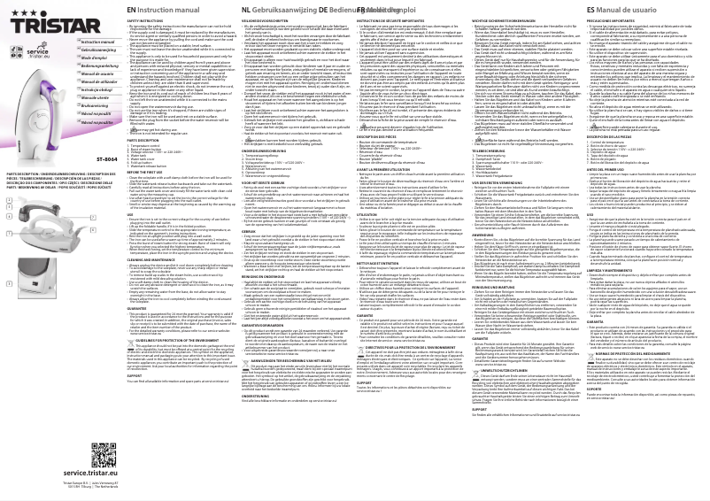 Page 1 de la notice Manuel utilisateur TriStar ST-8064