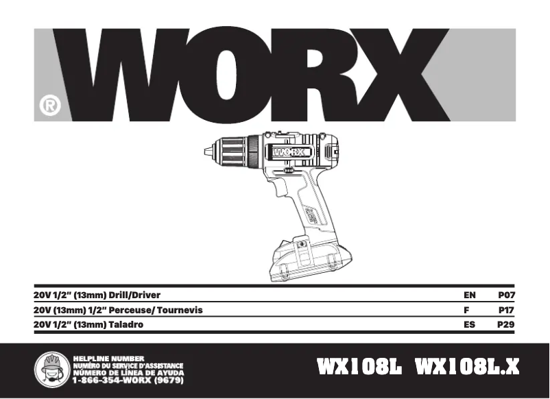Page 1 de la notice Manuel utilisateur Worx WX108L.9