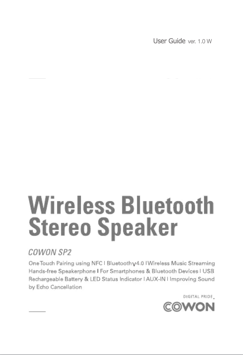 Page n°1 - Manuel utilisateur Cowon SP2