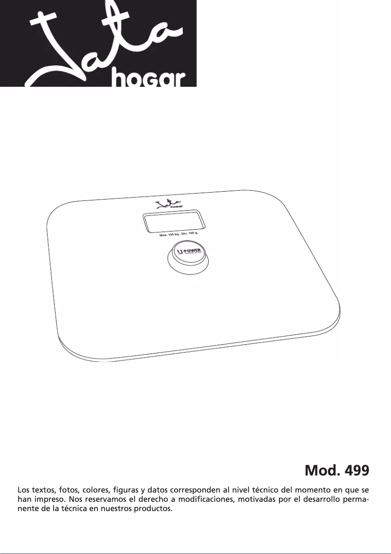 Page 1 de la notice Manuel utilisateur Jata 499