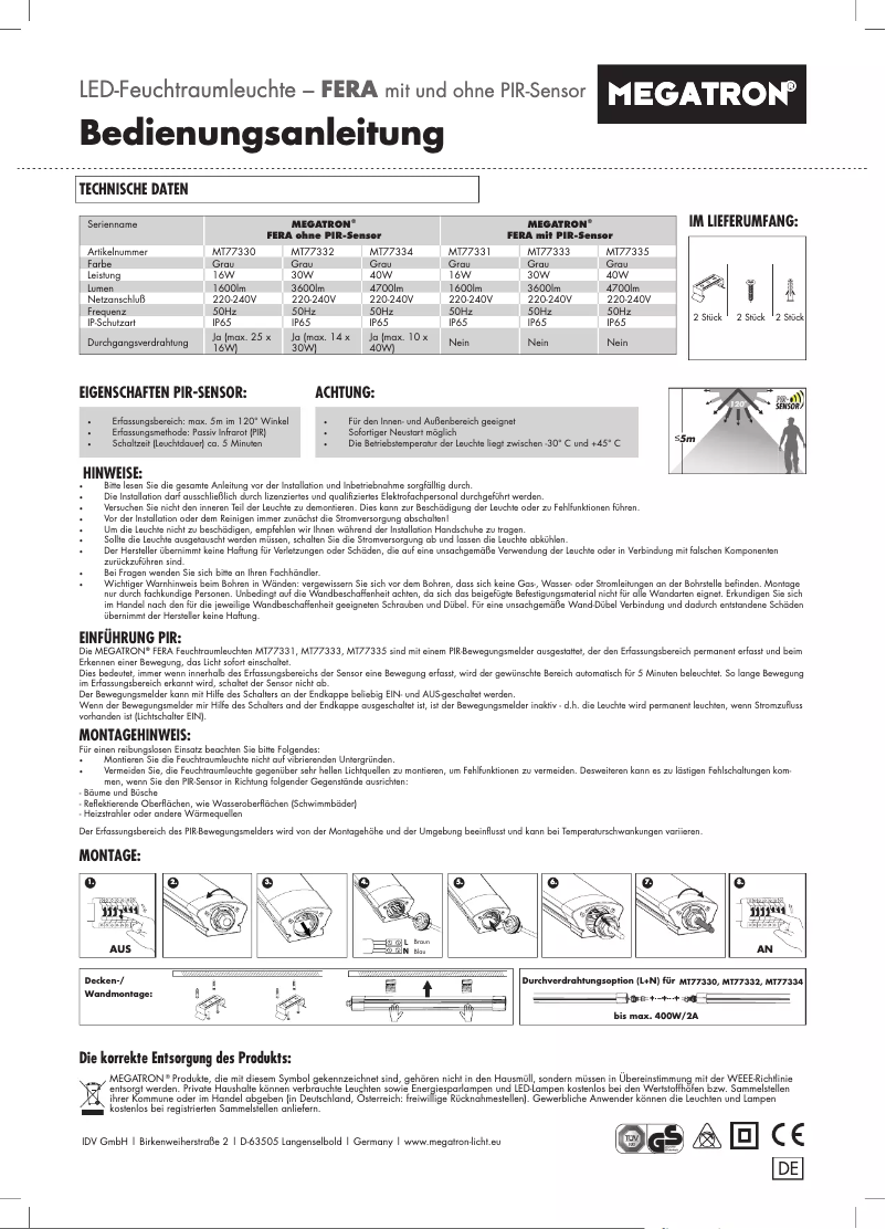 Página 1 del manual Manual de usuario Megatron MT77331