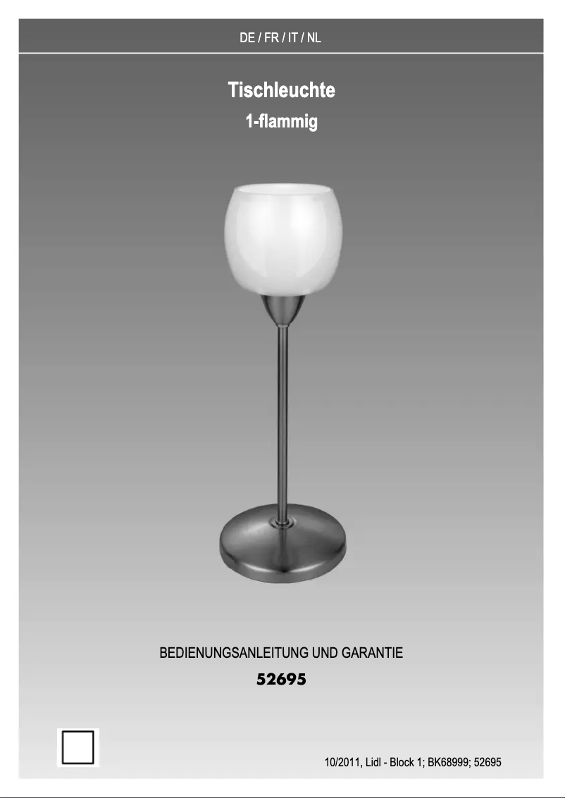 Page 1 de la notice Manuel utilisateur Livarno Lux 52695