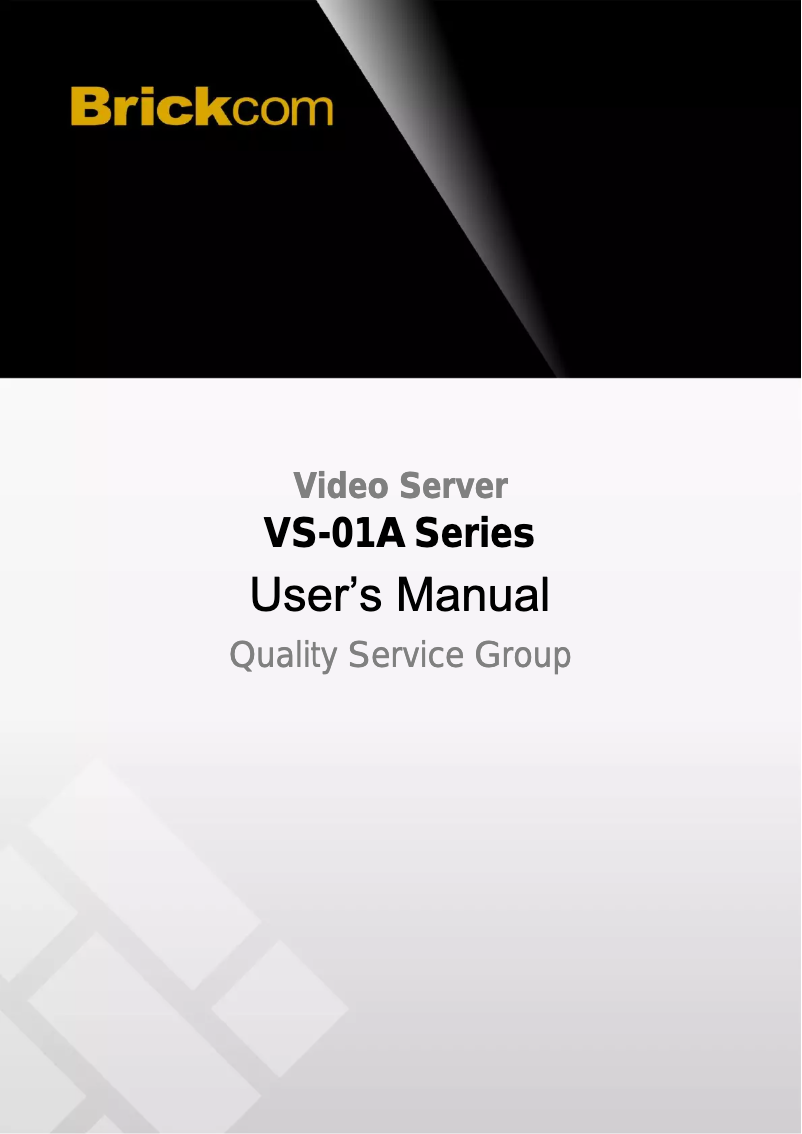 Page n°1 - Manuel utilisateur Brickcom VS-01AP