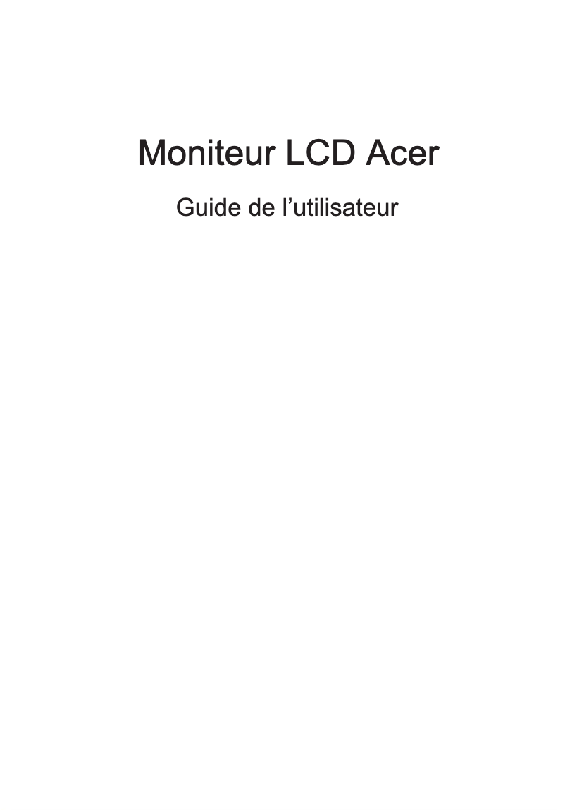 Page 1 de la notice Manuel utilisateur Acer EH200Q