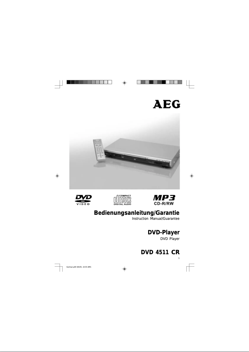 Página 1 del manual Manual de usuario AEG DVD 4511 CR