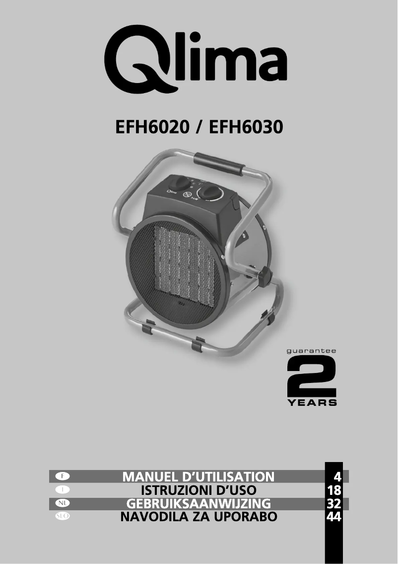 Page n°1 - Manuel utilisateur Qlima EFH6020