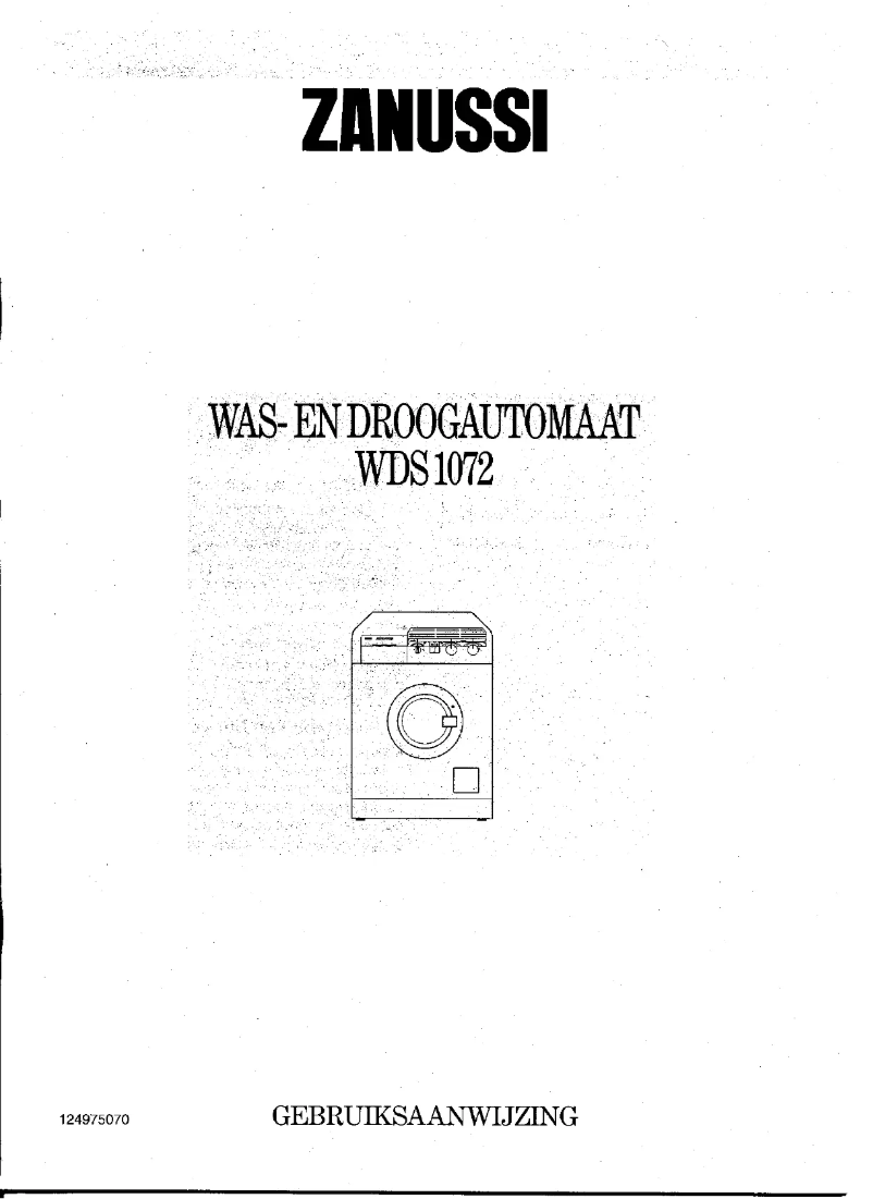 Page n°1 - Manuel utilisateur Zanussi WDS 1072
