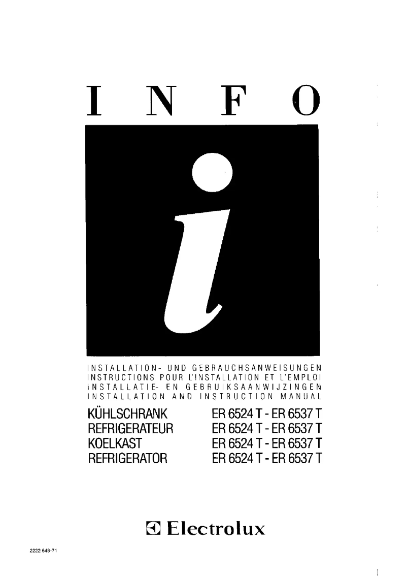 Page 1 de la notice Manuel utilisateur Electrolux ER 6537 T