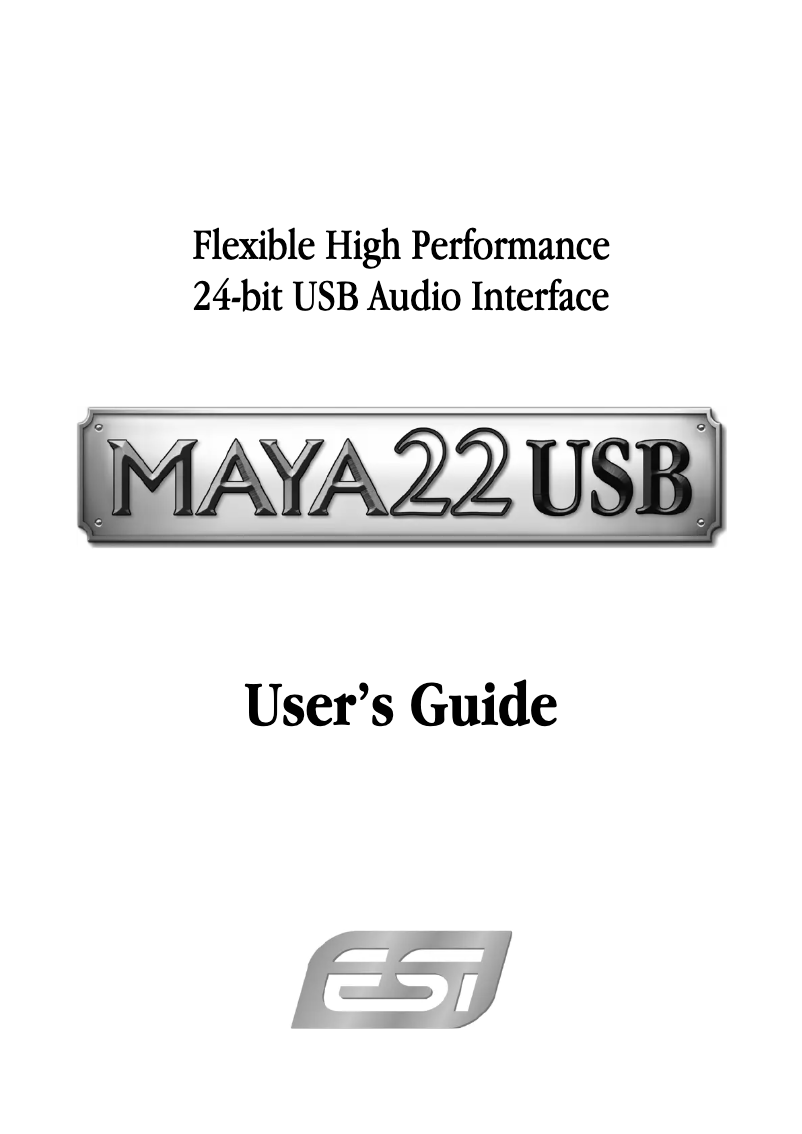 Page 1 de la notice Manuel utilisateur ESI MAYA22 USB