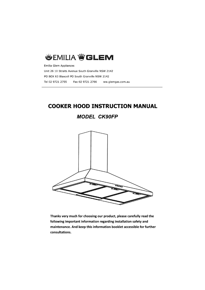 Image de la première page du manuel de l'appareil CK90FP