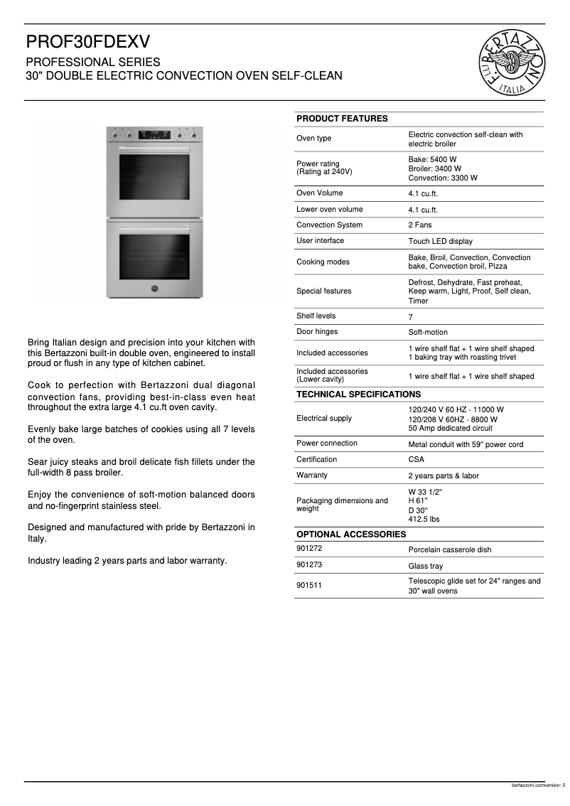 Image de la première page du manuel de l'appareil PROF30FDEXV