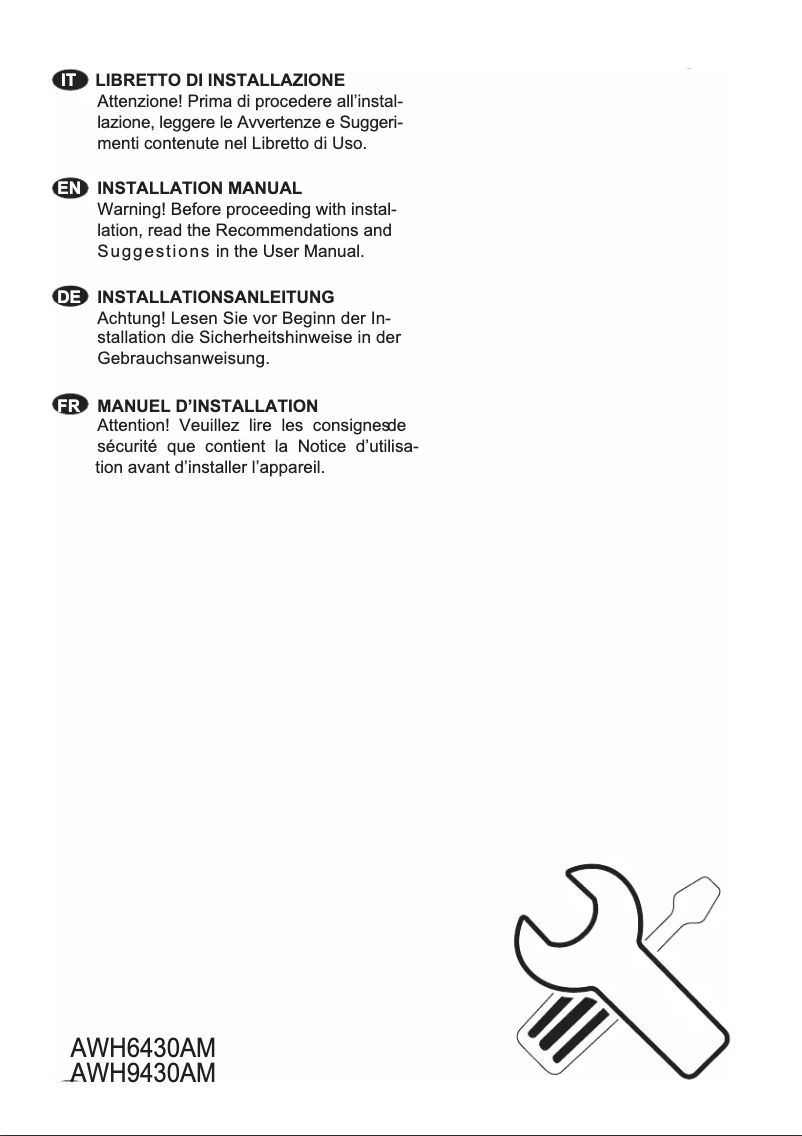 Page 1 de la notice Manuel utilisateur AEG AWH9430AM