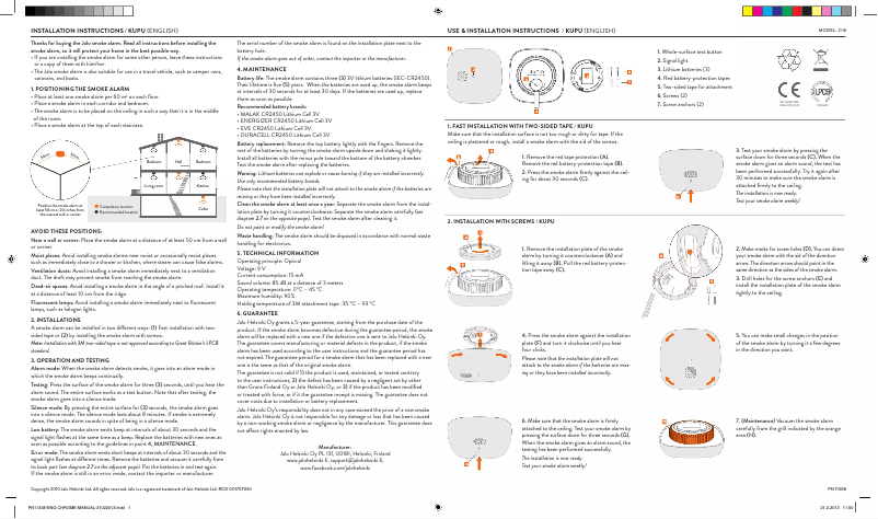 Página 1 del manual Manual de usuario Jalo Helsinki Kupu