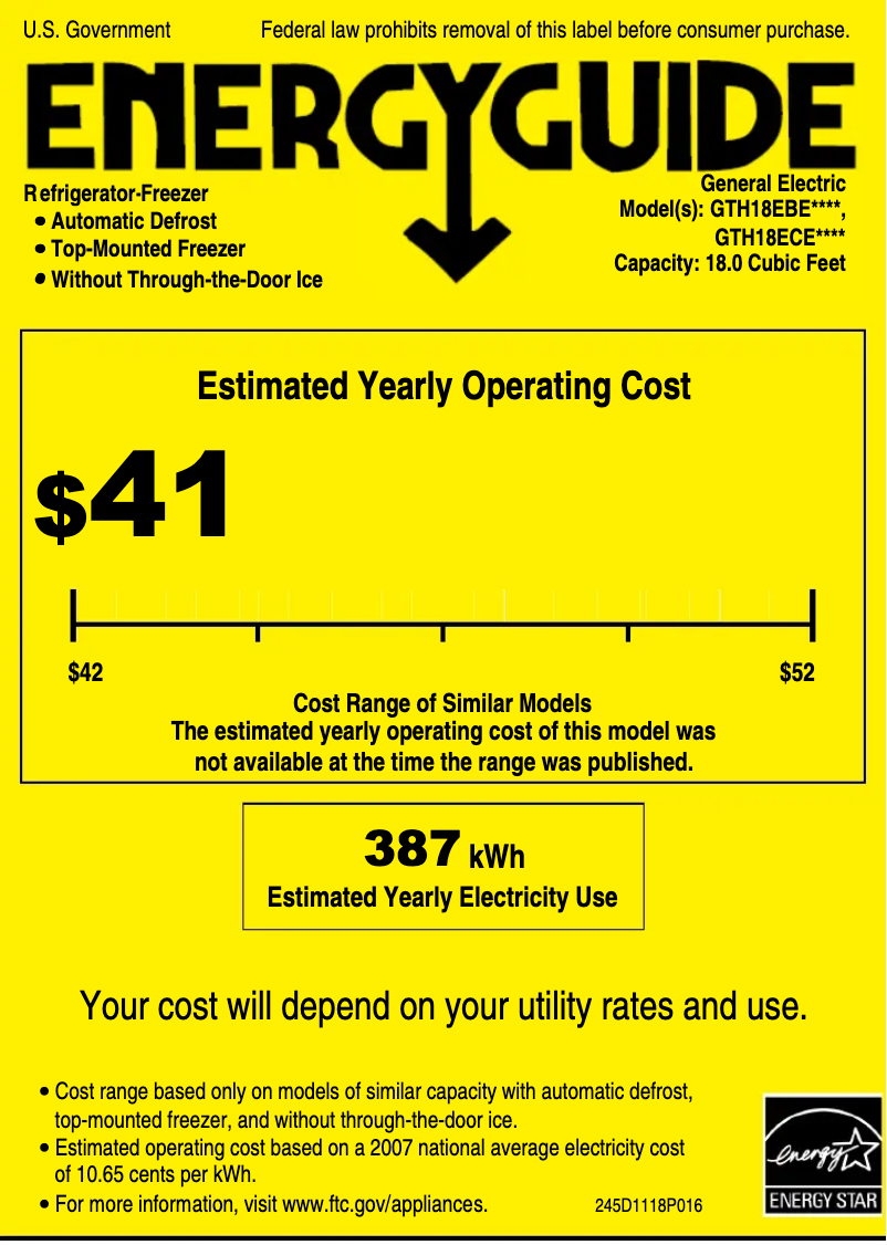 Image de la première page du manuel de l'appareil GTH18ECEBB