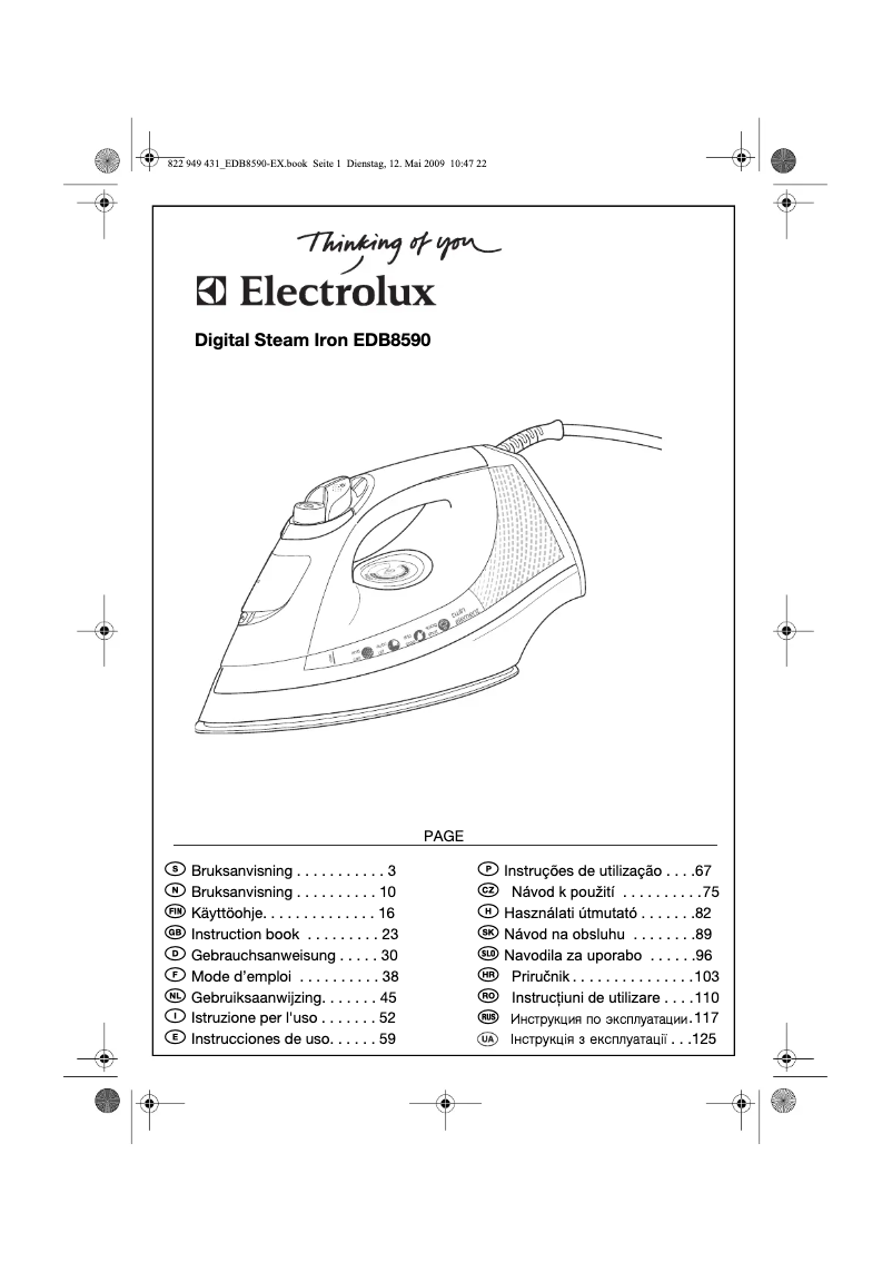 Page 1 de la notice Manuel utilisateur Electrolux Perfect EDB8590