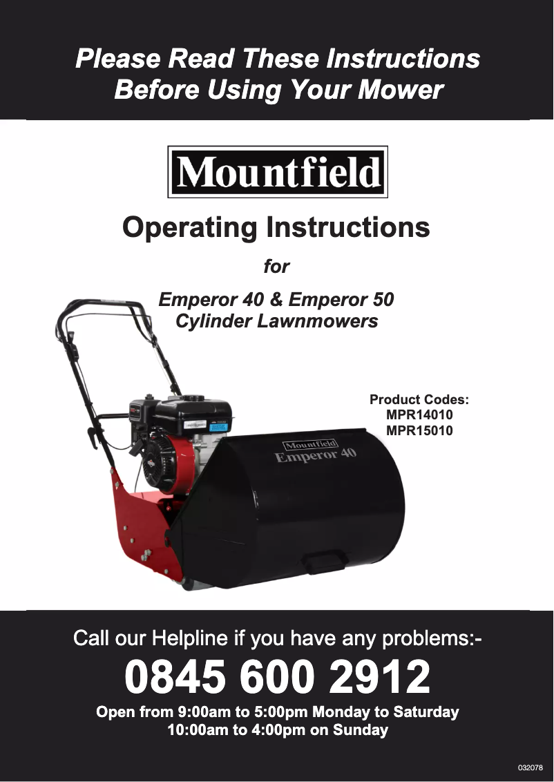 Page 1 de la notice Manuel utilisateur Mountfield Emperor 50