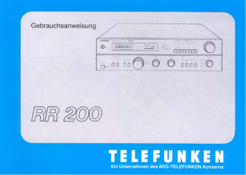 Image de la première page du manuel de l'appareil RR 200