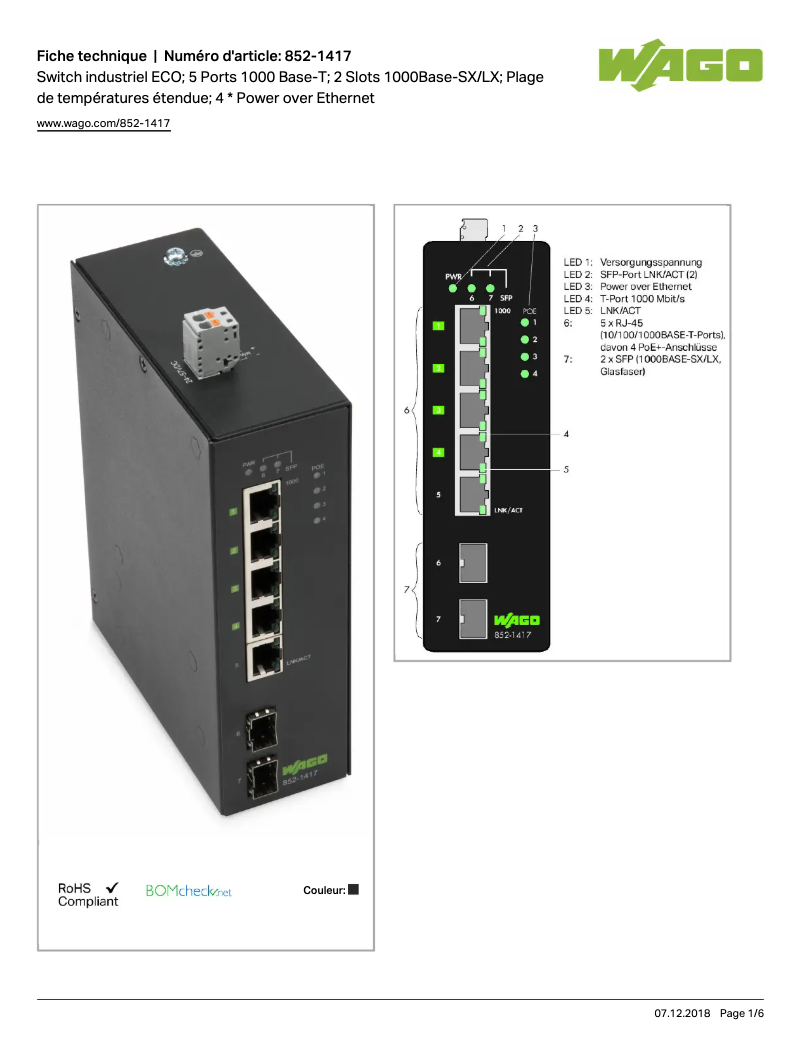 Image de la première page du manuel de l'appareil 852-1417