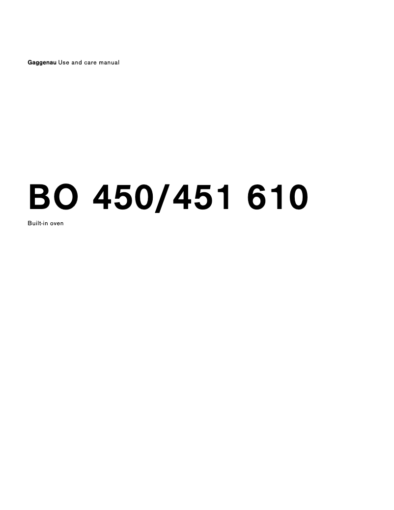 Página 1 del manual Manual de usuario Gaggenau BO451610