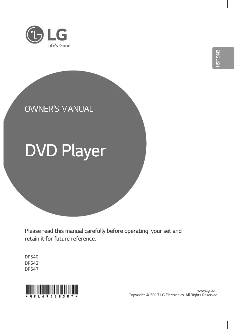 Image de la première page du manuel de l'appareil DP542