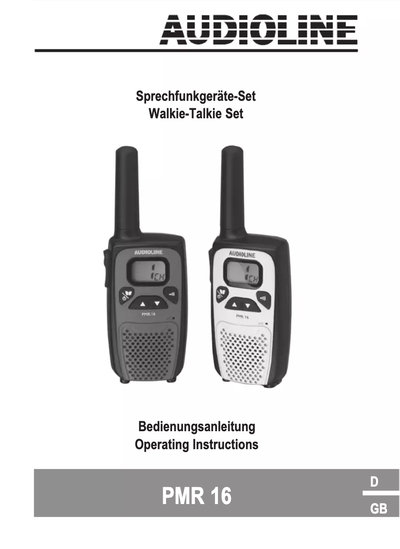 Page 1 de la notice Manuel utilisateur Audioline PMR 16