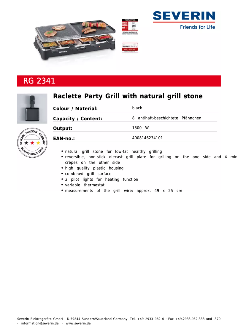 Image de la première page du manuel de l'appareil RG 2341