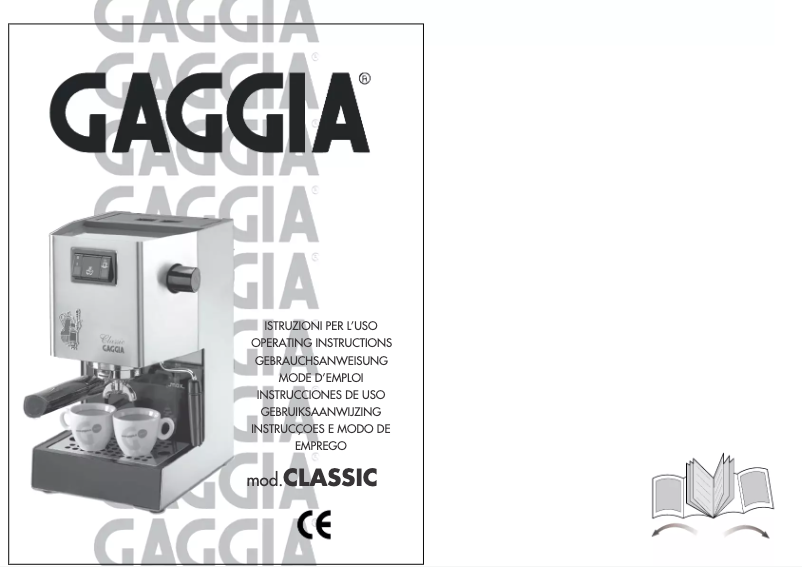 Page 1 de la notice Manuel utilisateur Gaggia Classic RI8161