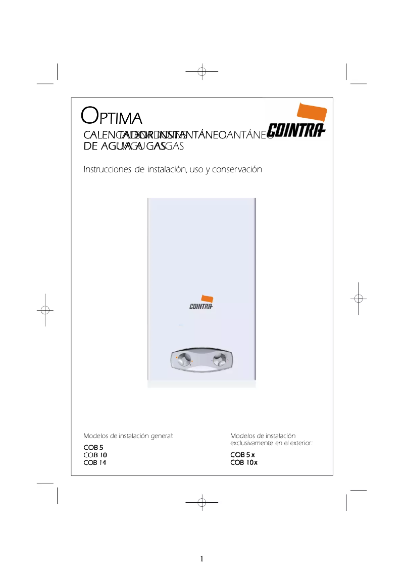 Image de la première page du manuel de l'appareil Optima