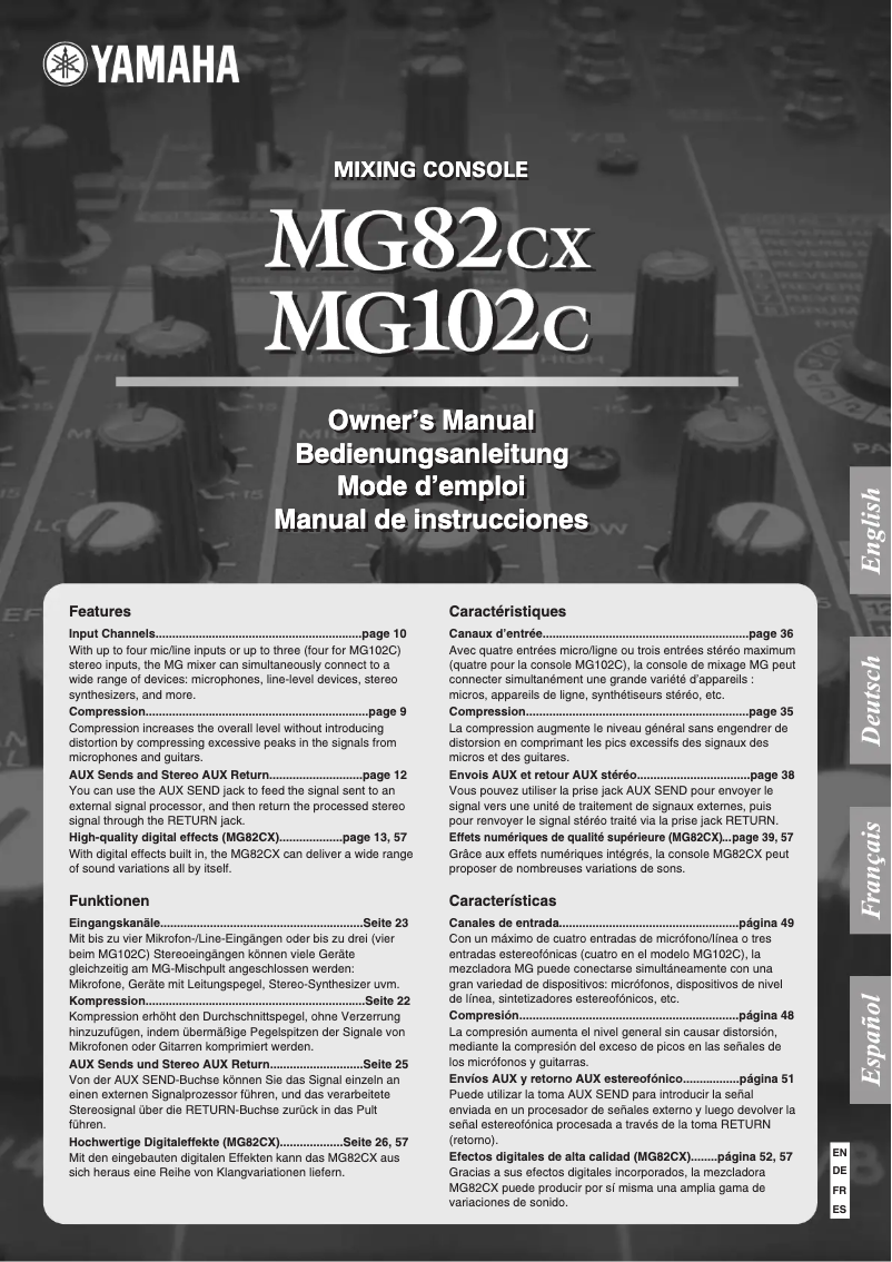 Image de la première page du manuel de l'appareil MG 82 CX