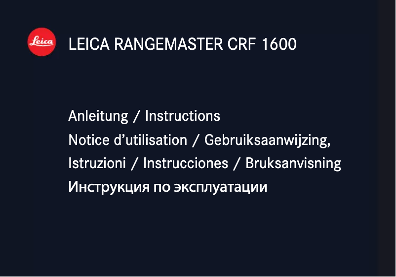 Image de la première page du manuel de l'appareil Rangemaster CRF 1600