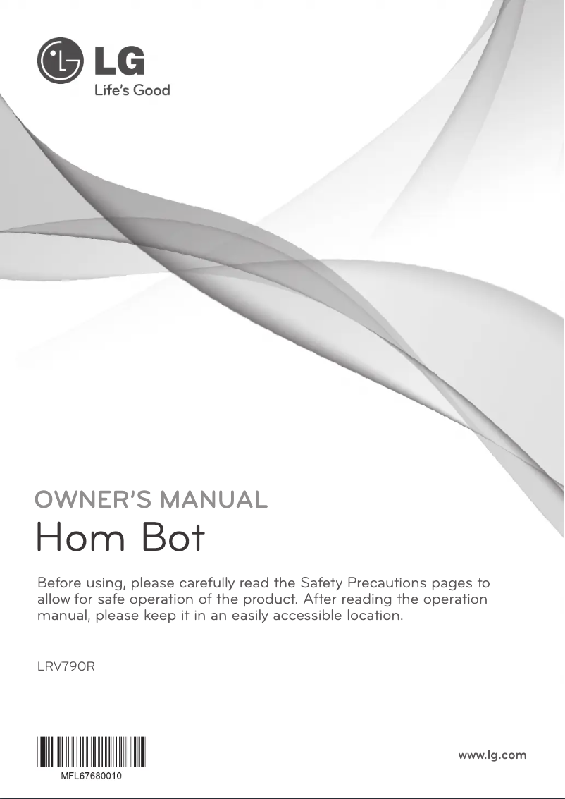 Page 1 de la notice Manuel utilisateur LG Hom-Bot Square LRV790R