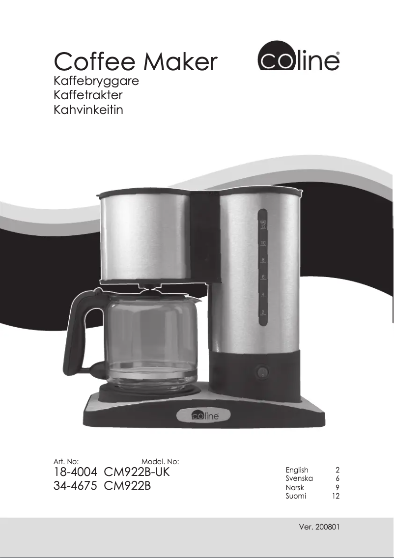 Page 1 de la notice Manuel utilisateur Coline CM922B