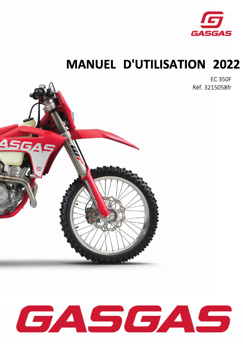 Page 1 de la notice Manuel utilisateur GasGas EC 350F (2022)