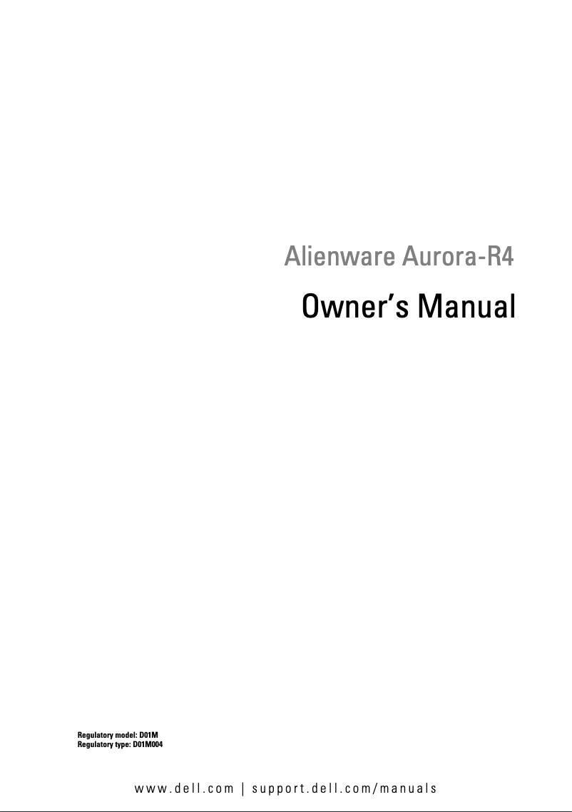 Page 1 de la notice Manuel utilisateur Alienware Aurora R4