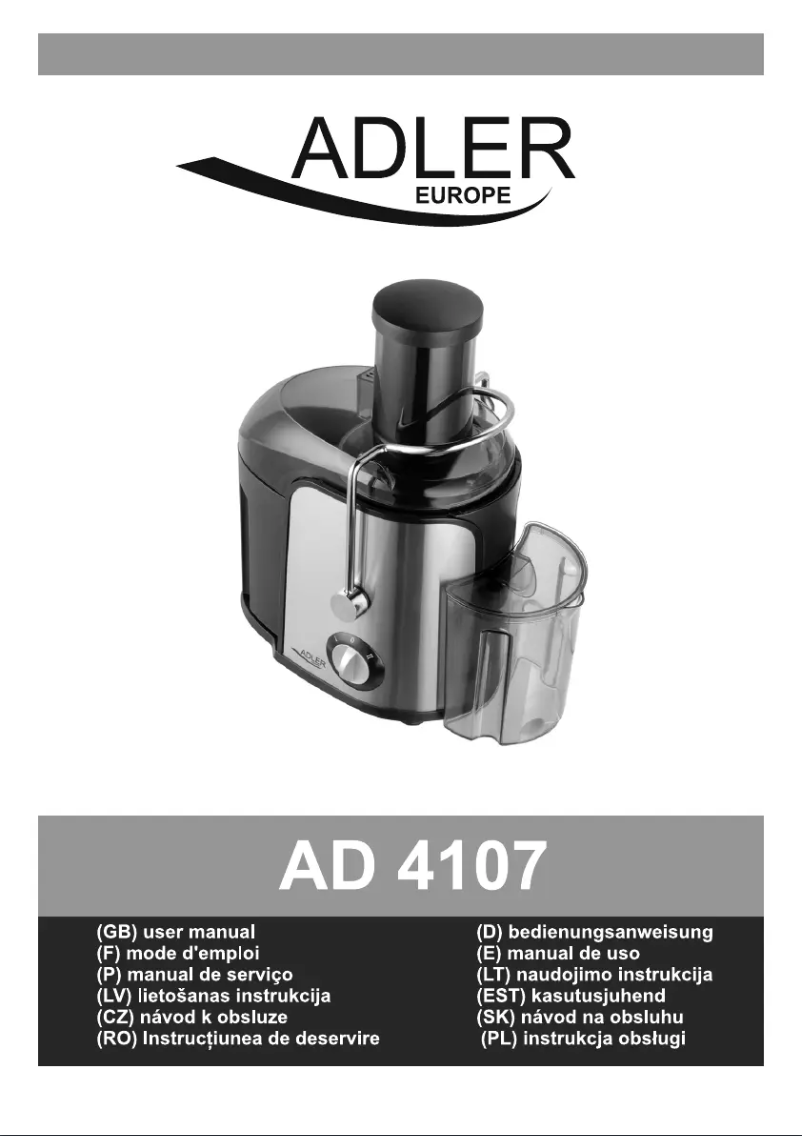 Page n°1 - Manuel utilisateur Adler AD 4107